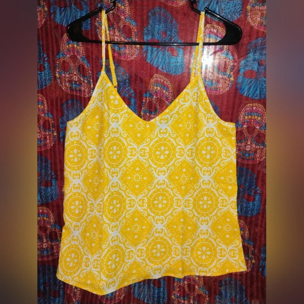 TECREW Yellow Mandala Patterned Tank Top